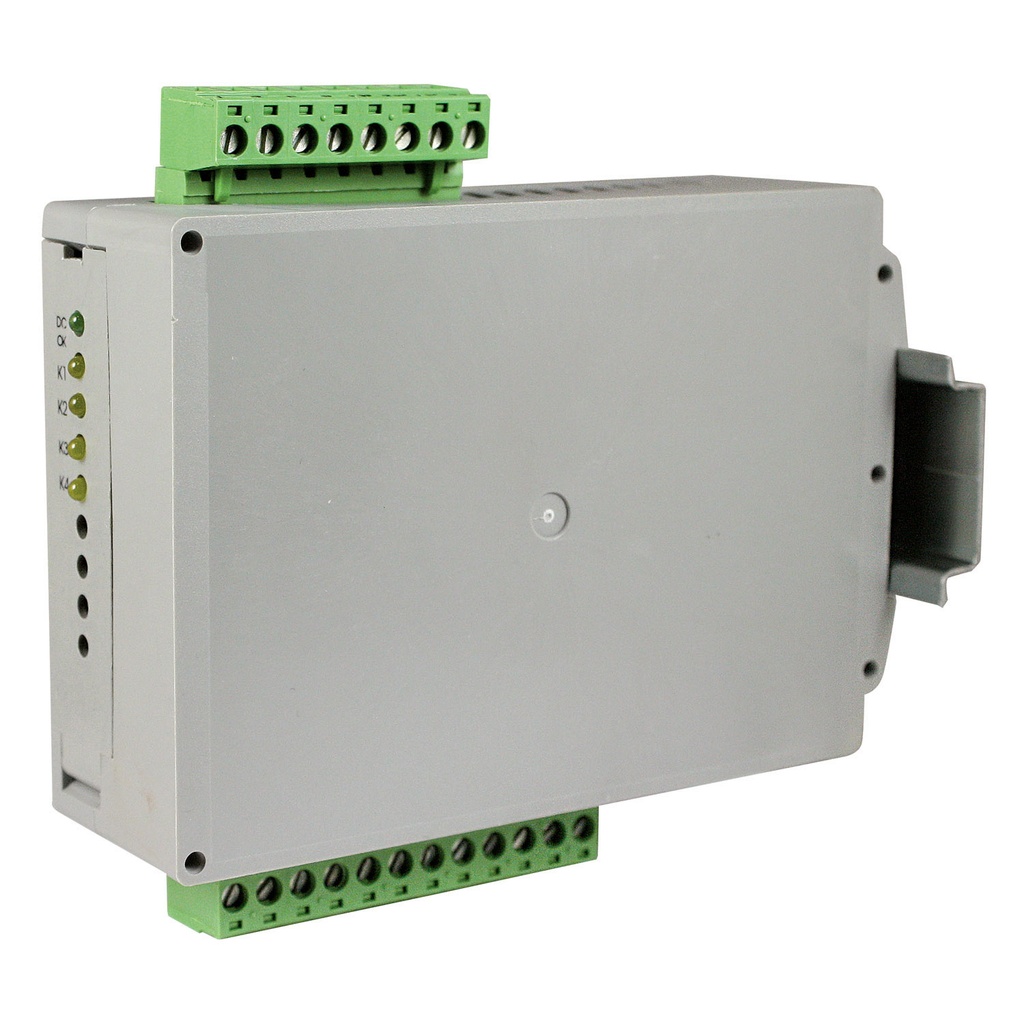 Din Rail Relay Module With 4 Spdt Pluggable Relays, 24 Vac Dc, 8 Amp 