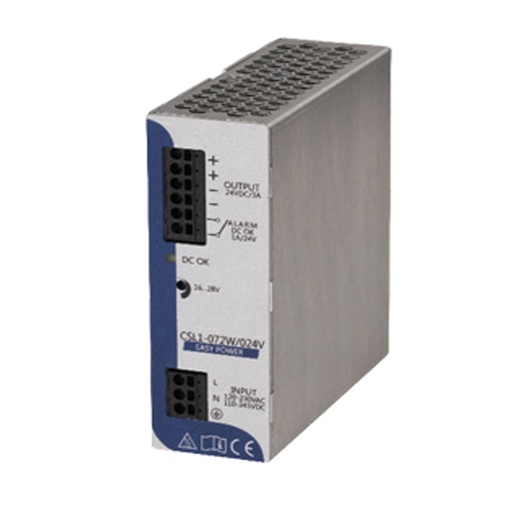 [XCSL1072W024VAA] 24V Economy DIN Rail Power Supply, 3 Amp Output, 72W, 120Vac Input,