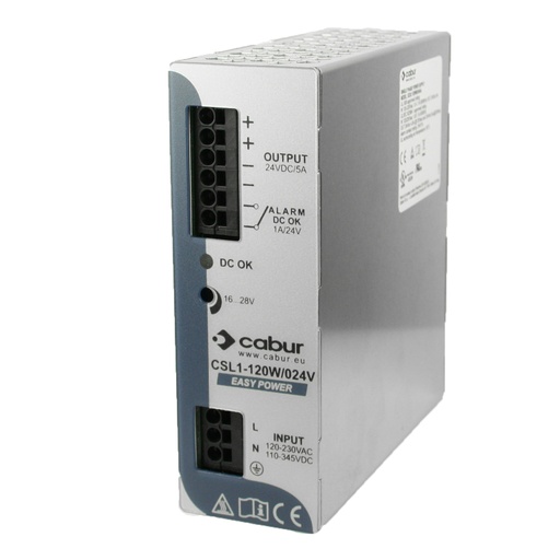 [XCSL1120W024VAA] 24V Economy DIN Rail Power Supply, 24V DC, 5 Amp Output, 120W, 120V AC Input,