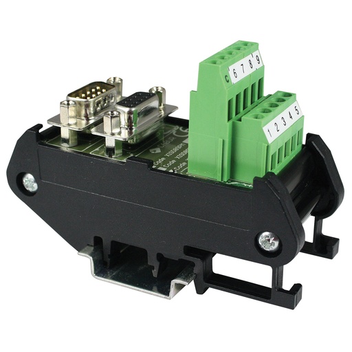 [XISD09FM] DB9 Male And Female Breakout Board, Includes  One Male DB9 and One Female DB9, Screw Clamp Terminals, 