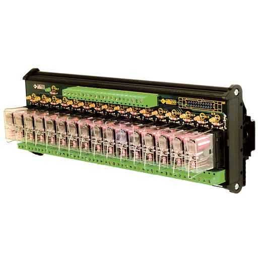 [XR161E24] 16 Channel 24Vdc Relay Module, DIN Rail Mount, 24Vdc Input, 250Vac Output, 16A, 