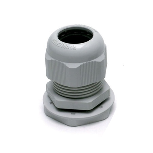 [3001080] PG9 Thread Cable Gland, 5-8mm Clamping Range, Light Gray, Plastic, Includes PG9 Locknut