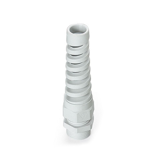 [3002010] Spiral Cable Gland, Spiral Strain Relief Connector fits PG7 Threaded mounting holes, 3.5-7 mm clamping range, Light Gray