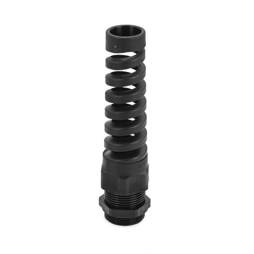 [3002221] M25 Spiral Cable Gland, Spiral Strain Relief Connector, Flexible Strain Relief, UL Listed, Black