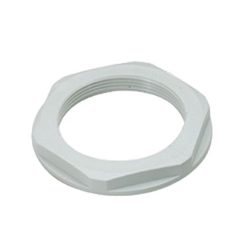 [3005010] ASI  PG7 threaded locknut with collar, light gray plastic, IP68