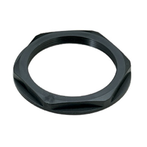 [3005011] PG7 threaded locknut with collar, black plastic, IP68