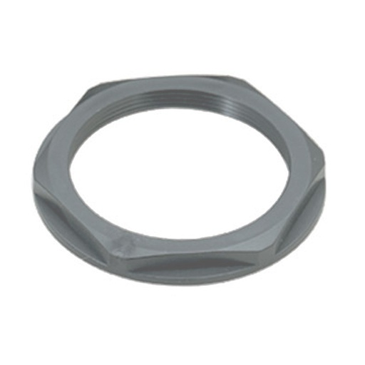 [3005012] PG7 threaded locknut with collar, dark gray plastic, IP68