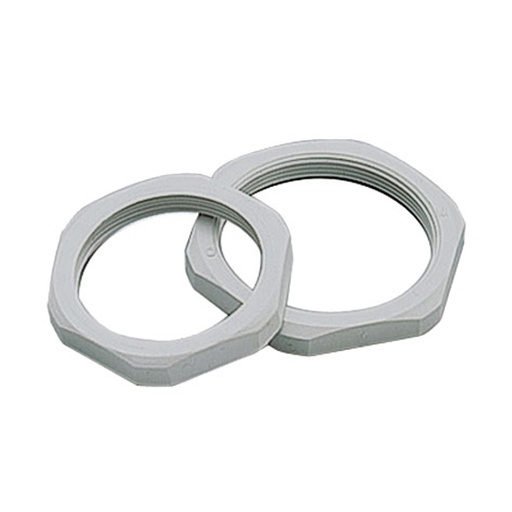 [3005515] PG9 Nylon Locking Nut, Gray, without collar