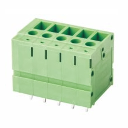 [ASIWJ105V-5.0-4P] 5mm, 4 Position (2 Pin Each) Fixed PCB Terminal Block, 300 V, 20A, 24-12 AWG, Top Wire Entry, Screw Clamp