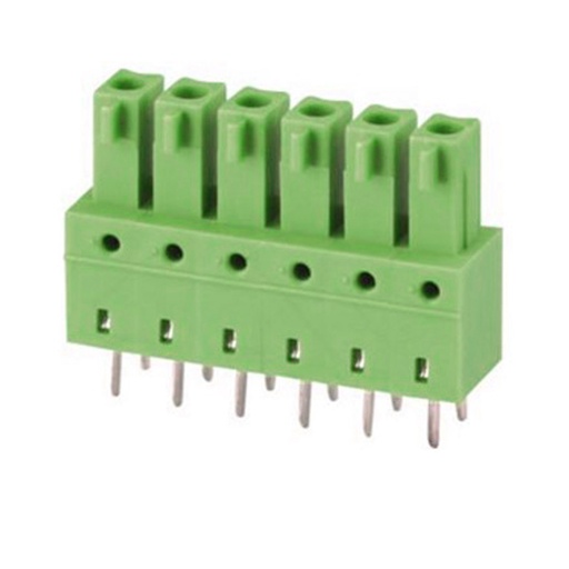 [ASIWJ15EDGB-3.81-10P] 3.81 mm Pitch Printed Circuit Board (PCB) Terminal Block Vertical Header, 10 Position