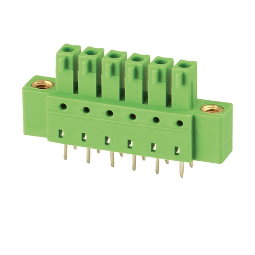 [ASIWJ15EDGBM-3.81-10P] 3.81 mm Pitch Printed Circuit Board (PCB) Terminal Block Vertical Header, 10 position