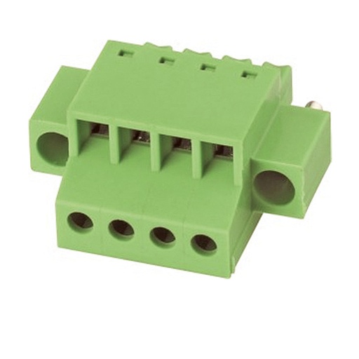 [ASIWJ15EDGKCM-3.81-10P] 3.81 mm Pitch Printed Circuit Board (PCB) Terminal Block Plug, With Screw Locks. Front Wire Entry, 28-16AWG Screw Clamp, 10 Position