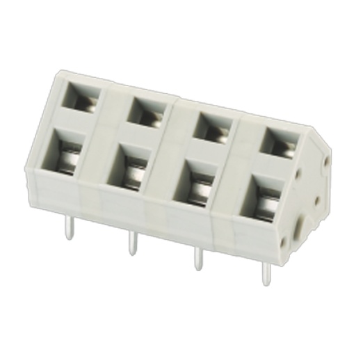 [ASIWJ245-7.5-10P] 7.5 mm Pitch Fixed Printed Circuit Board (PCB) Terminal Block, Spring Clamp, 45 degree Wire Entry, 10 position