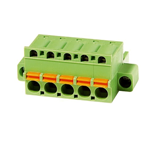 [ASIWJ2EDGKDM-5.08-10P] 5.08 mm Pitch Printed Circuit Board (PCB) Terminal Block Plug, Spring Clamp, 10 Position, Front Wire Entry, Screw Locks