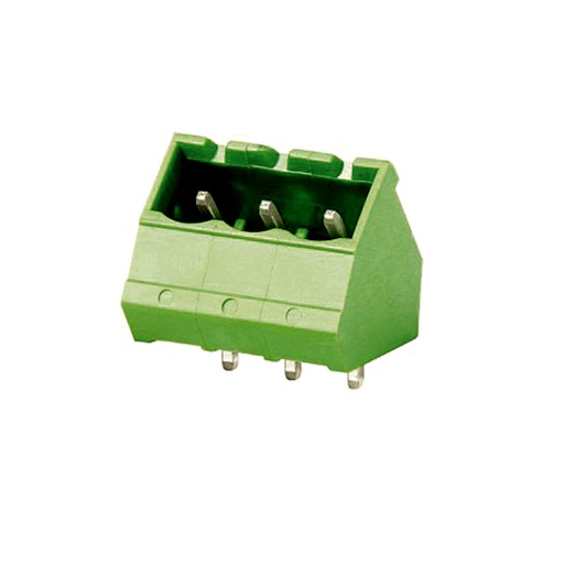 [ASIWJ2EDGLC-5.08-10P] 5.08 mm Pitch Printed Circuit Board (PCB) Terminal Block 45 Degree Header With Closed Ends,  10 Position