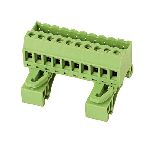 [ASIWJ2EDGUVK-5.08-10P] 5.08 mm Pitch Printed Circuit Board (PCB) Terminal Block Header, DIN Rail Mount, Screw Clamp, 10 Position