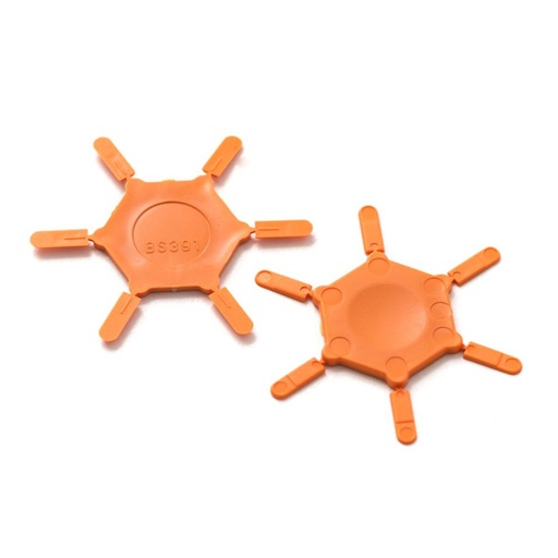 [BS391AR] PCB Terminal Block Coding Key For MRT9, CPF, and MRT3 Terminal Block Pluggable Connectors.  Keying star for PCB Terminal Blocks.  Orange