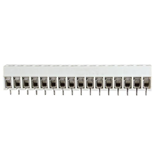 [CBL5-16] 16 Position Low Cost PCB Terminal Block, Gray Housing, 5mm Pin Spacing, UL Rating 30-12 AWG, 18 Amp, 300 Volt