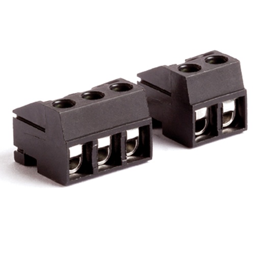 [CHF5-2] 2 Position Pluggable Terminal Block with Screw Wire Protector Terminations, Economy Model, 5mm Pitch, Black, 30-16 AWG, 10 Amp, 300V, cULus Recognized