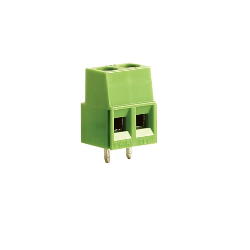 [CLL5.08-2VE] 2 Position PCB Terminal Block, 5.08mm Pin Spacing, Modular Interlocking Green Housing, 30-12AWG