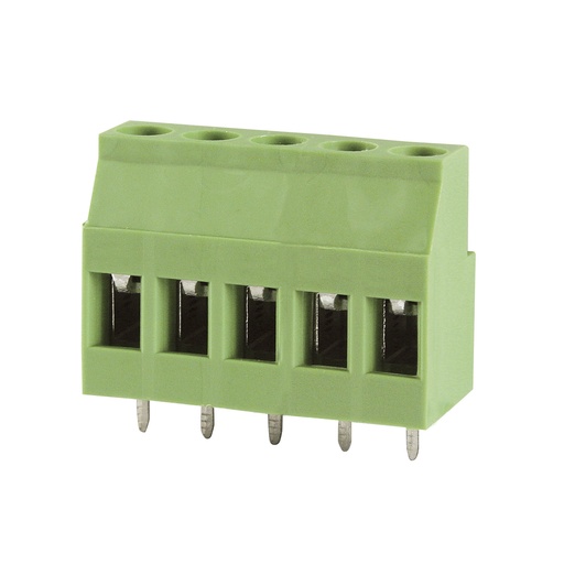 [MRT15P5.08-5VE] 5 Position PCB Screw Terminal Block, Rising Clamp, Green Housing, 5.08mm Pitch, 30-12 AWG