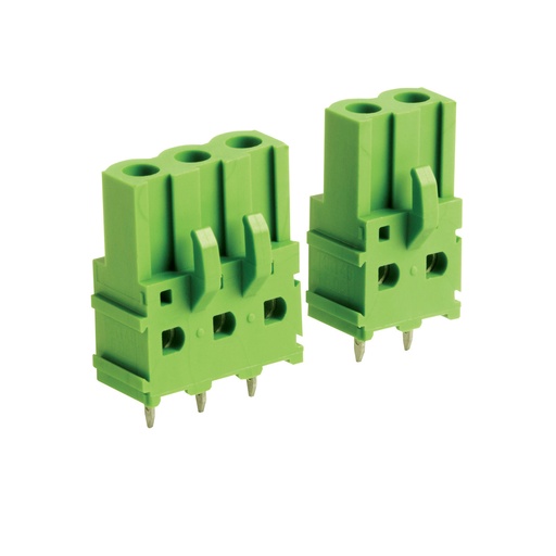 [MRT46P5.08-2SPVE] 2 Position PCB Pluggable Terminal Block Socket Header, Vertical Terminal Block Connector Entry,  5.08mm Pin Spacing, Single Solder Pin, Green Housing,