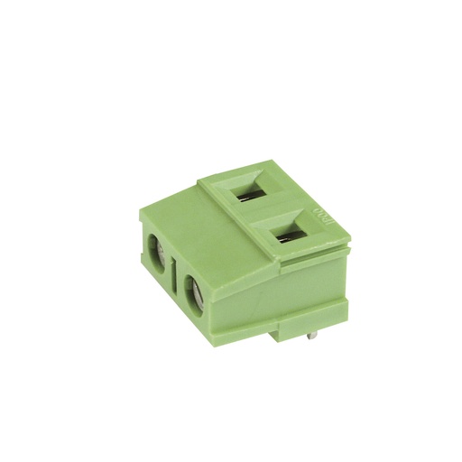 [MRT5P7.62-2SQVE] 2 Position Green Fixed PCB Terminal Block, 7.62mm Pin Spacing, Vertical Wire Entry, Screw Clamp, 30-12 AWG