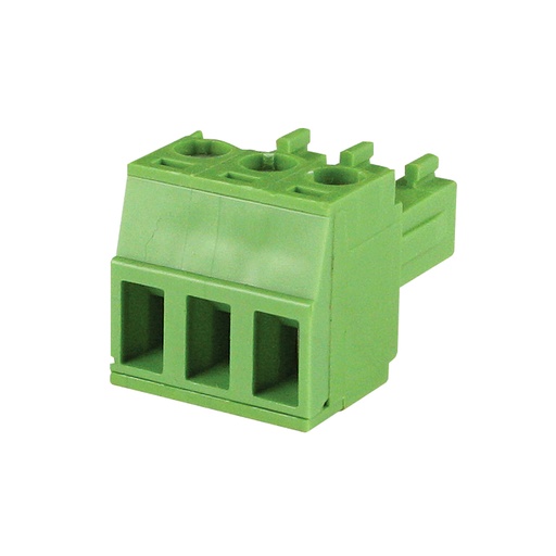 [MRT8P3.5-3VE] 3 Position 3.5mm Pluggable Terminal Block, Screw Clamp, Green Housing, 30-16AWG