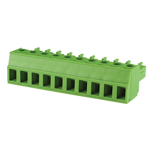 [MRT8P3.81-11VE] 11 Position 3.81mm Pluggable Terminal Block, Screw Clamp, Green Housing, 30-16AWG