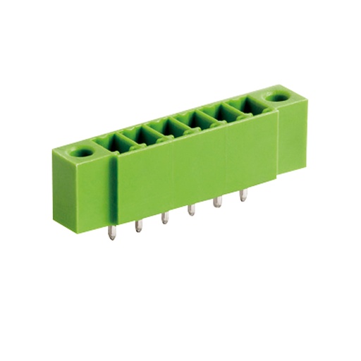 [MRT9P3.5-11FV] 11 Position PCB Terminal Block Header, Threaded Flange, 3.5mm Pitch, Vertical, Green Housing, For 3.5mm Terminal Block Connectors With Screw Locks