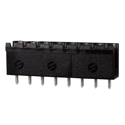 [CPM5.08-10SQNE] PCB Terminal Block Header With Closed Ends, Horizontal, 5.08mm Pin Spacing, Polarizing Ribs, Black, 10 Position