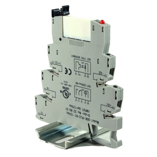 [ASI328001] 12V Terminal Block Relay, Interposing SPDT DIN Rail Relay 12V, 6A 250Vac ASI328001