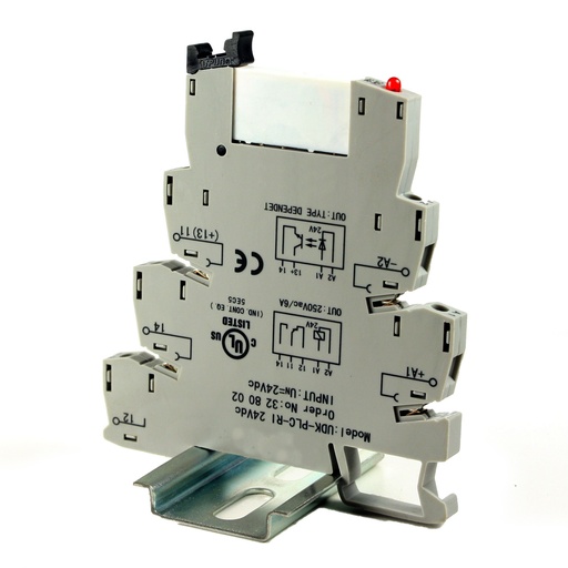 [ASI328002] 24V Terminal Block Relay, Interposing SPDT 24V DIN Rail Relay, 24V Coil 6A 250Vac ASI328002