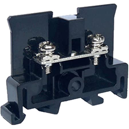 [ASI391001] Ring Terminal, NEMA Style DIN Rail Terminal Block For Ring Lugs, M3 Screw, Black, 10A, 600V