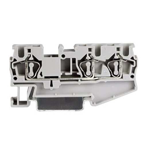 [ASI421027] 3-wire Spring Terminal Block, DIN Rail Mount 3 Wire Screwless Terminal Block,  28-14 AWG, 15A, 300V, ASI421027