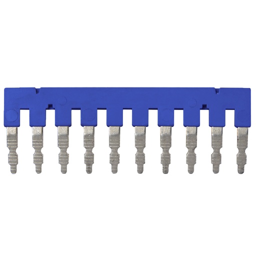 [ASIEB10DIKBU] 10 Position Side Entry Bridge for Din Rail Terminal Blocks, 6mm Spacing, Blue