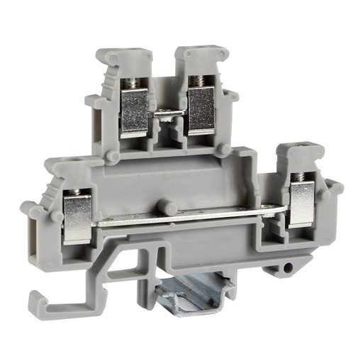 [ASIMBKKB2.5] 2 Level Mini DIN Rail Terminal Block, 4-Wire Mini Terminal Block, 5.2mm Wide, 30-12 AWG, 20A, 300V, ASIMBKKB2.5