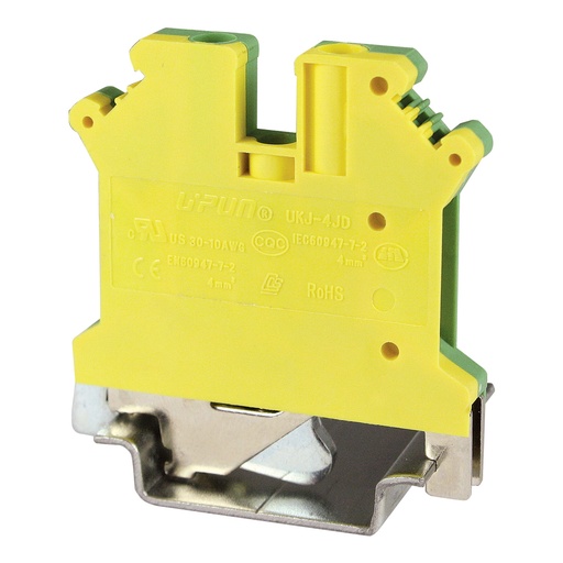 [ASIUSLKG5] ASIUSLKG5 DIN Rail Ground Terminal Block, Screw Clamp 26-10 AWG, compare to USLKG5