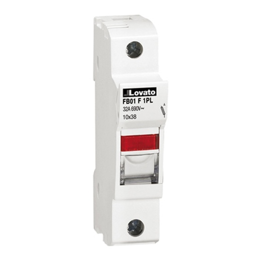 [AFB01F1PL] 600V Fuse Holder With Indication, DIN Rail Mounted, 1 Pole, 30A, 10x38mm Midget Fuse, AFB01F1PL