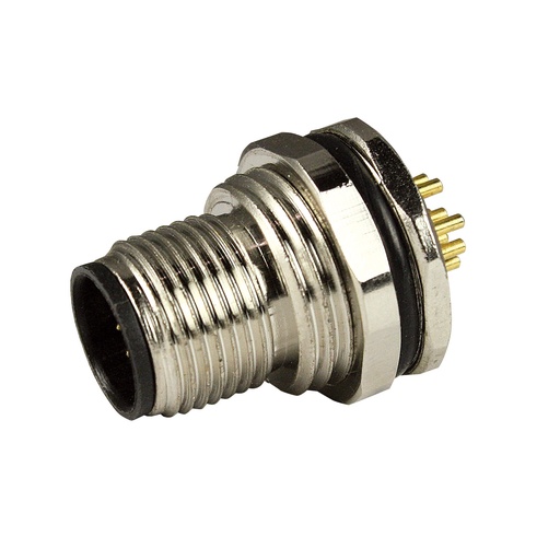 [12MS12000-PG9] M12 Panel Mount Connector Male 12 pole, Stainless steel 1.5 Amp, 30 Vac/dc, IP67