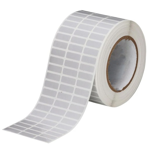 [8400038PPYG] Metallic Gray Polyester Film Labels, rectangular with rounded corners, 0.87 in x 1.57 in, Roll of 4800 Lab