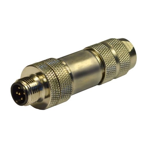 [B-12M15000] M12 B-Coded Connector, 5 Poles, Male, Field Attachable, Shielded