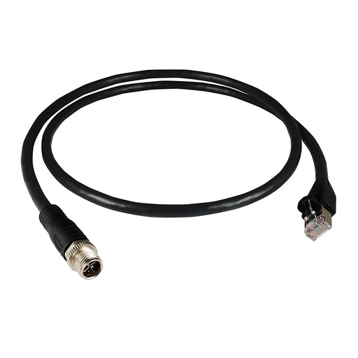 [ASI-M12X-RJ45-11203] M12 X Coded to RJ45 Cable, 8 Position M12 X Coded Male, 3 Meter, Black PUR Jacket