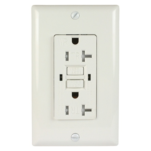 [LTG20TRWR-03W] 20 Amp 125-Volt Duplex, Tamper Resistant & Weather Resistant GFCI Outlet, Self-Test, White, Wall Plate, UL Listed (3 Pack)