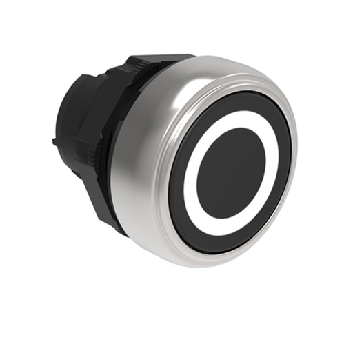 [LPCB1102] Black Momentary Push Button with "O" Symbol, Flush, 22mm