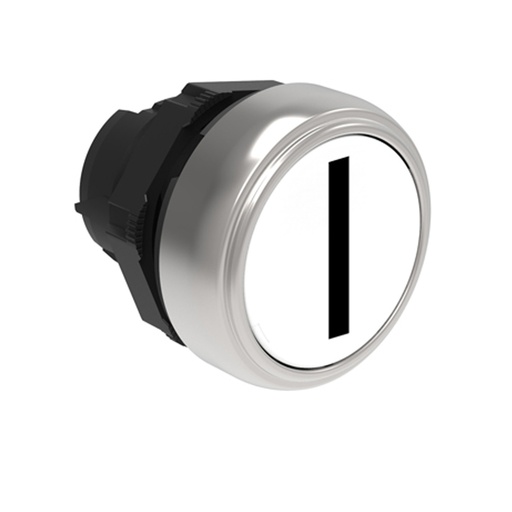 [LPCB1118] 22mm Momentary ON Push Button, White, Flush, Plastic, Symbol I.