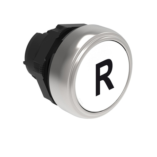 [LPCB1178] Momentary Push Button with RESET indication, R Symbol, White, Flush