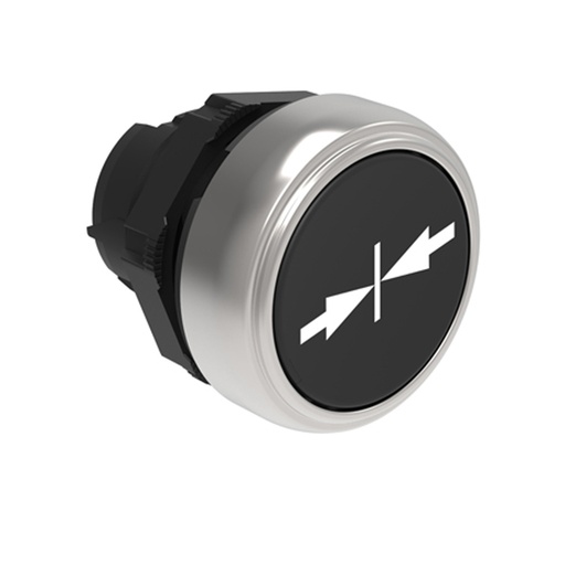 [LPCB1512] 22mm Black Momentary Push Button CLOSE Indication Arrows, Flush