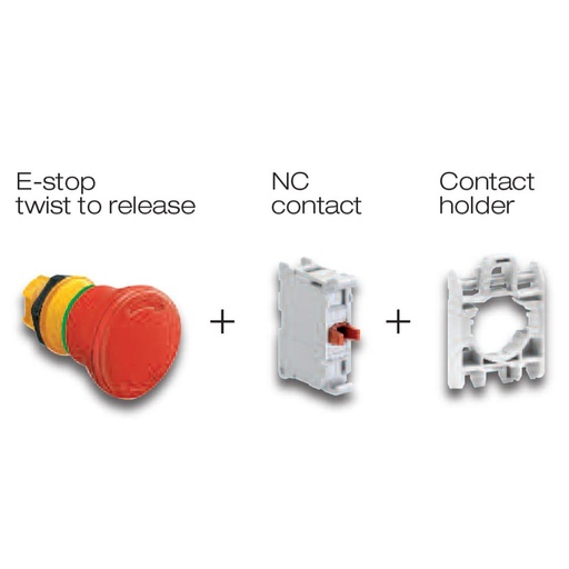 [LPCB6644KIT] Emergency Stop Button, Latched Maintained, Turn to Release, 40mm Head