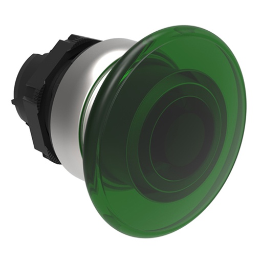 [LPCBL6143] GREEN Illuminated Mushroom Head Push Button, Momentary